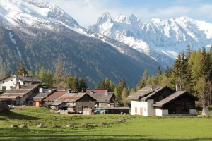 View of Tréléchamps and Chamonix Aiguilles
